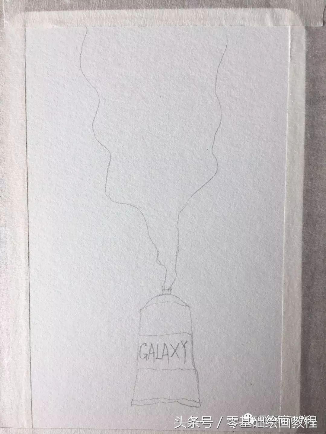 水彩颜料画星空简单版鲸鱼,固体水彩颜料教程星空