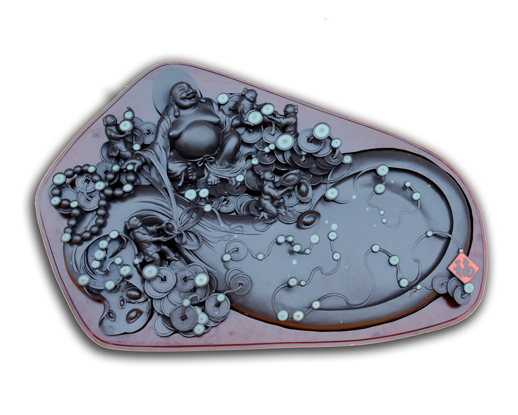 自然形精致砚台,圆形精品砚台