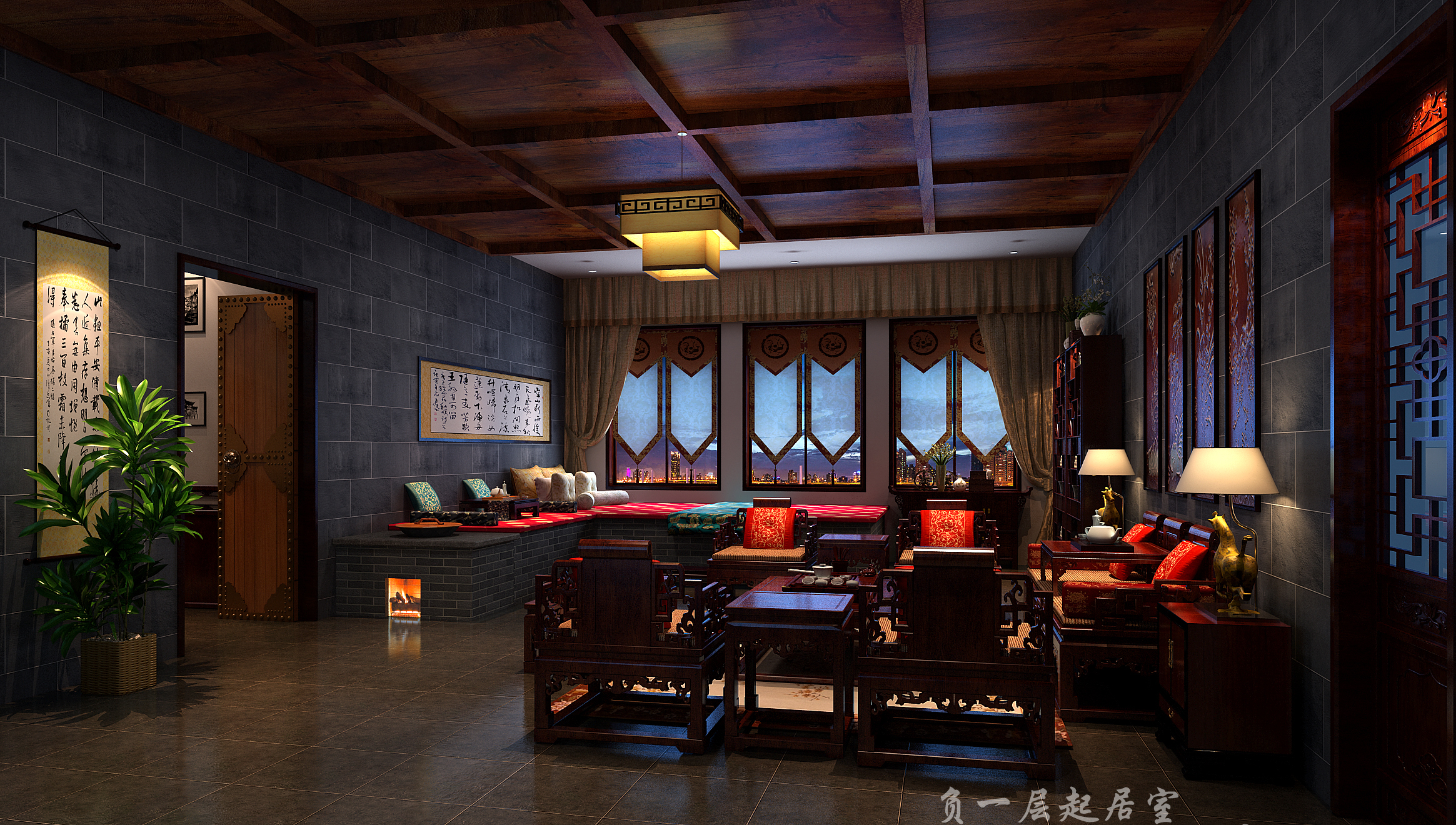 崂山区纯中式装修别墅,青岛崂山大平层装修200-300平