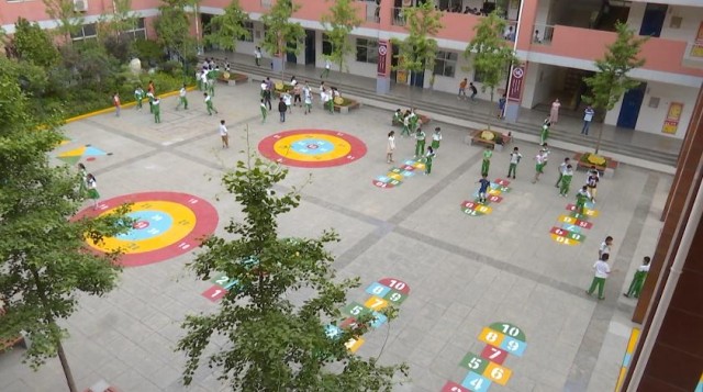 渭南市丰荫明德小学表演,丰荫明德小学室外操