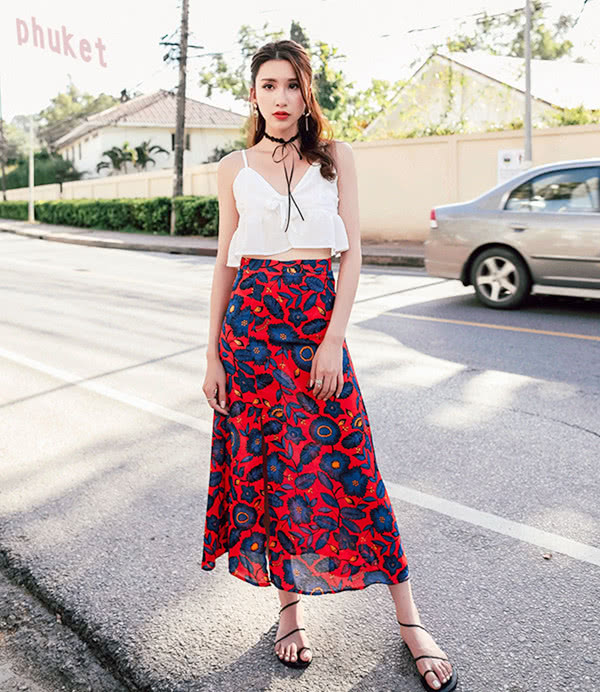 雪纺半身裙穿搭夏季,黑色雪纺半身裙穿搭夏季