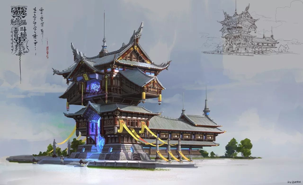 中式场景原画设计教程,国人插画师写实风格的插画欣赏