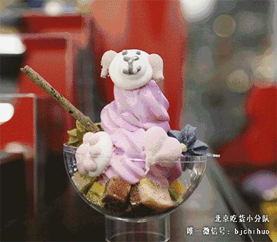 可爱的小奶狗吃冰激凌,小奶狗吃各种各样的冰淇淋