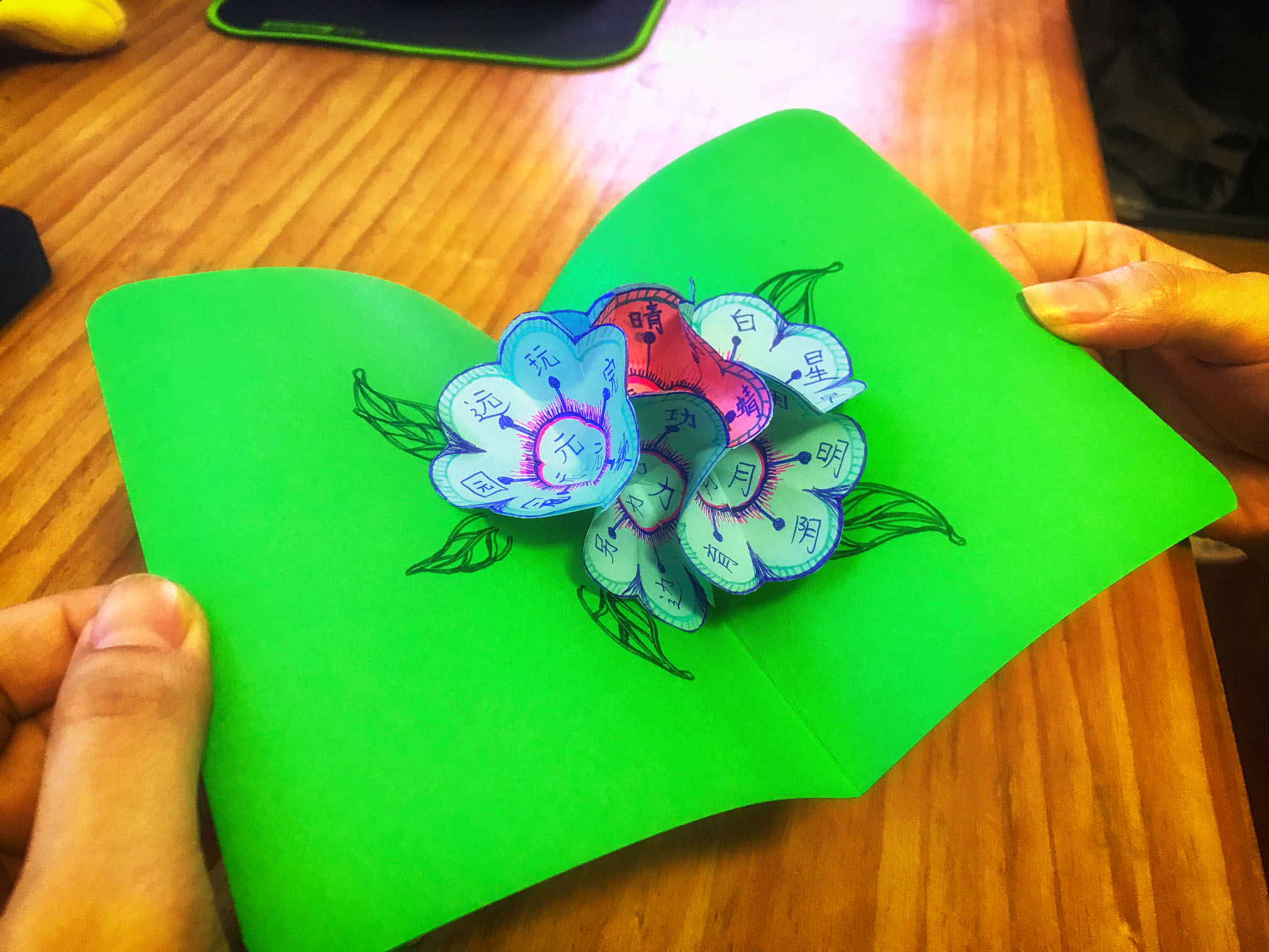 贺卡立体精美创意,教室一角立体贺卡