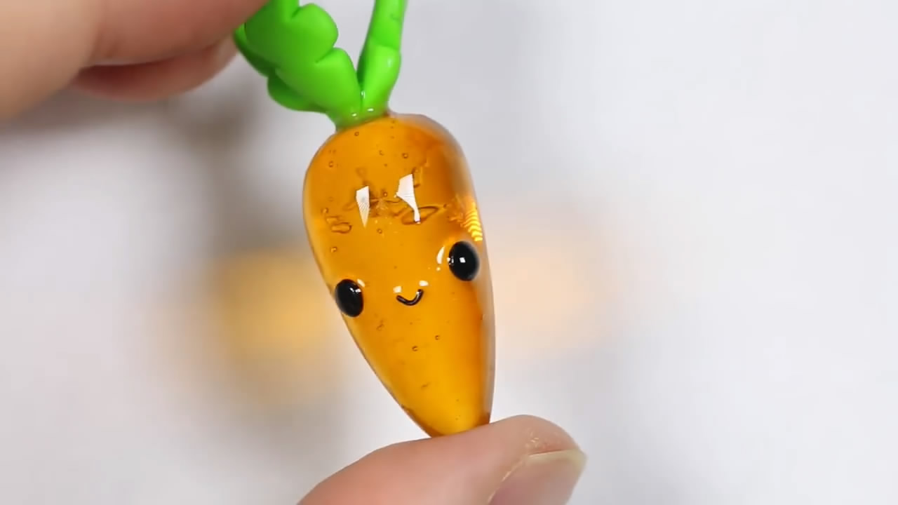 粘土做萝卜的方法,用超轻粘土捏的绿萝卜不是胡萝卜