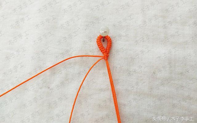 波浪斜卷结手链编法图解,波浪手链串珠教程