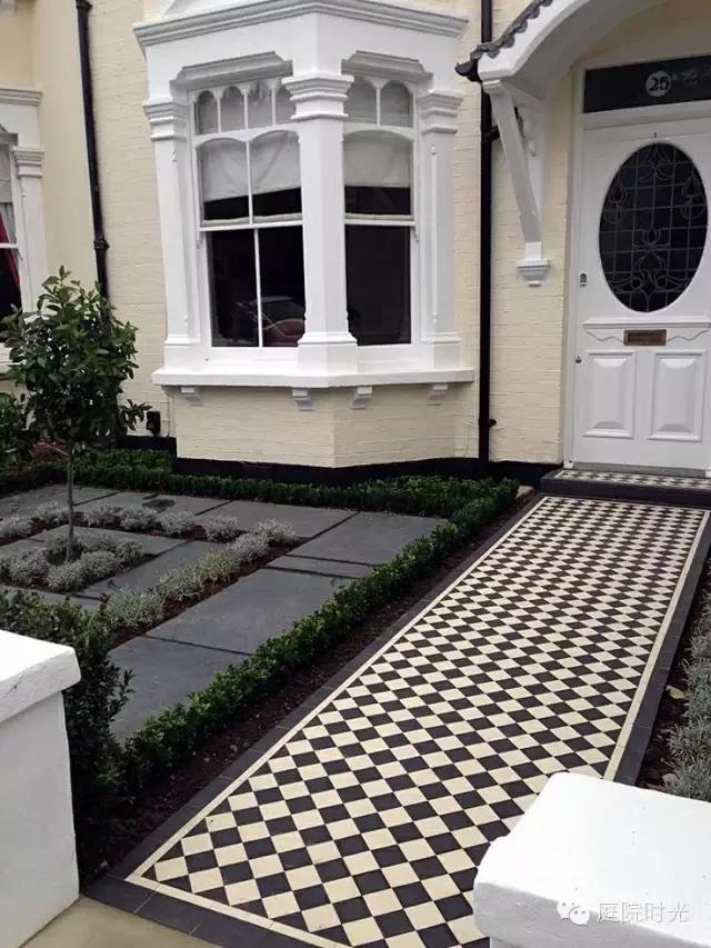 庭院小路台阶铺装效果图,马赛克庭院铺装