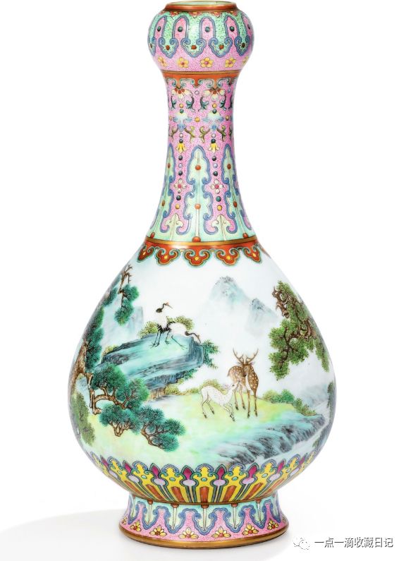 为什么估价这么高?宫粉地洋彩鹤鹿同春如意瓶6月12日巴黎苏富比