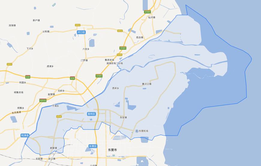 东营垦利区黄河故道,黄河入海垦利区