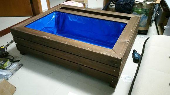 内蒙古阳台锦鲤鱼池,自制锦鲤观赏鱼池