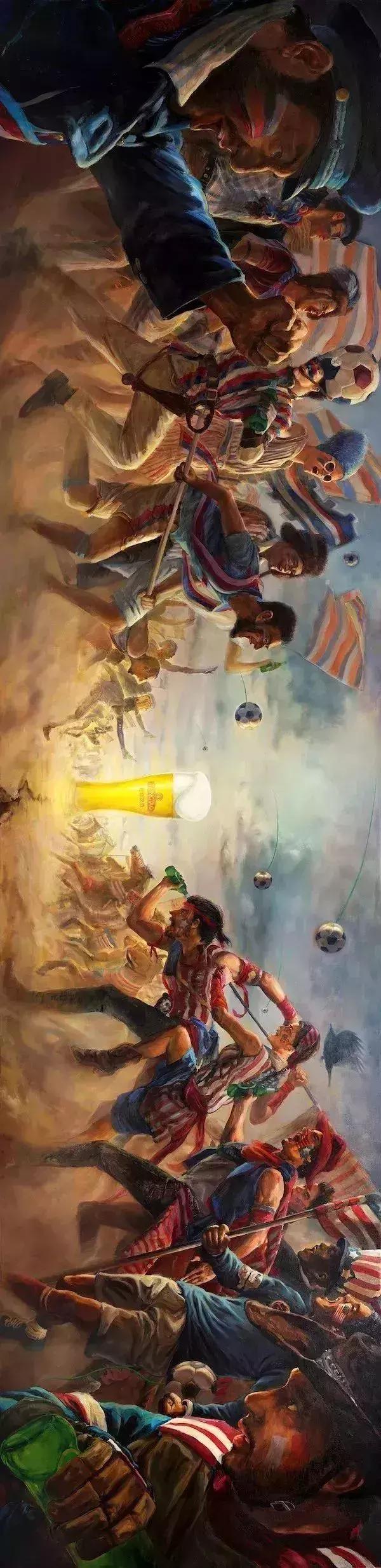 世界杯手绘精彩瞬间,手绘应援画