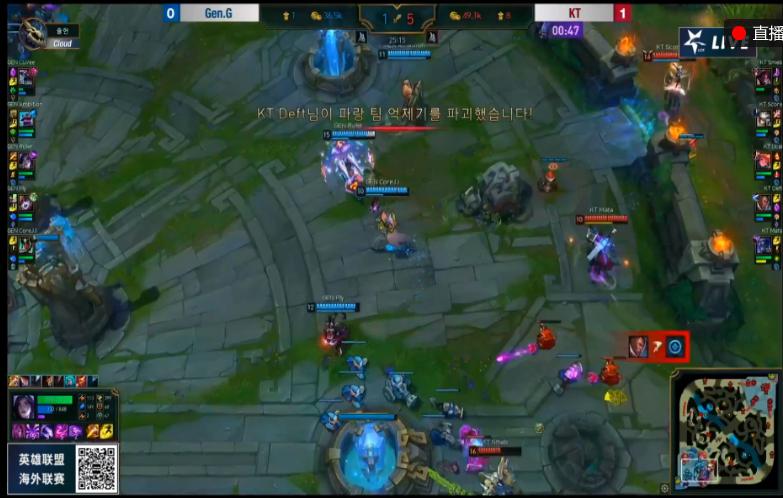 lck英雄联盟比赛视频2019,英雄联盟lck直播间kt对hle