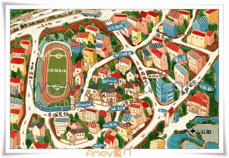 在画画中的真实感悟,厦门手绘地图简笔画