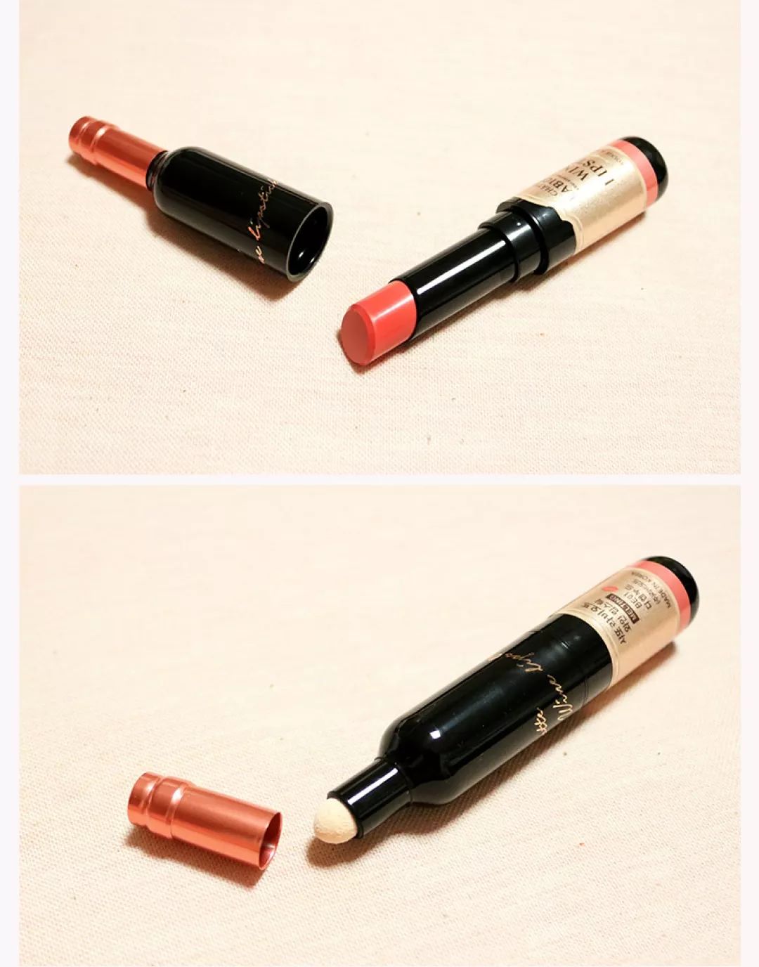 唇釉口红两支,唇釉和口红收纳一大堆