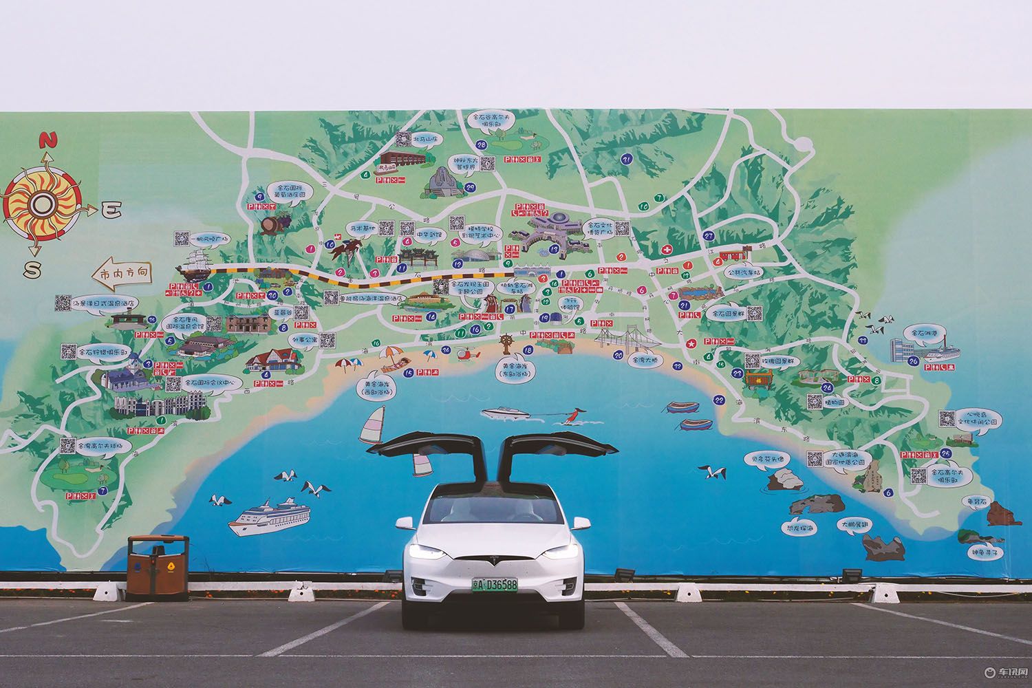 特斯拉modelx自驾游,特斯拉长续航modelx自驾海南