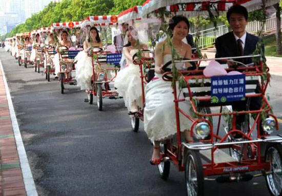 单车婚礼这样的婚礼才有创意，送你一场浪漫的单车婚礼