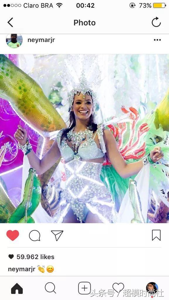 内马尔女友从贫民窟出身到巴西版“关晓彤”，她靠的可不是身材！