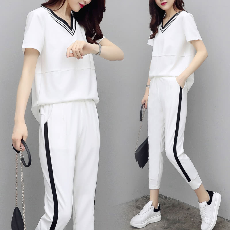 夏天穿的新款时尚洋气短裤套装女,流行穿搭夏天气质套装推荐