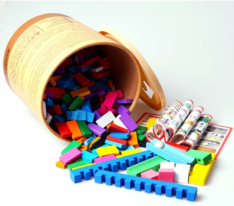 多米诺骨牌积木拼装图,多米诺骨牌和积木花式摆法