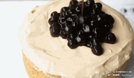 网红奶茶爆浆蛋糕,网红珍珠奶茶蛋糕