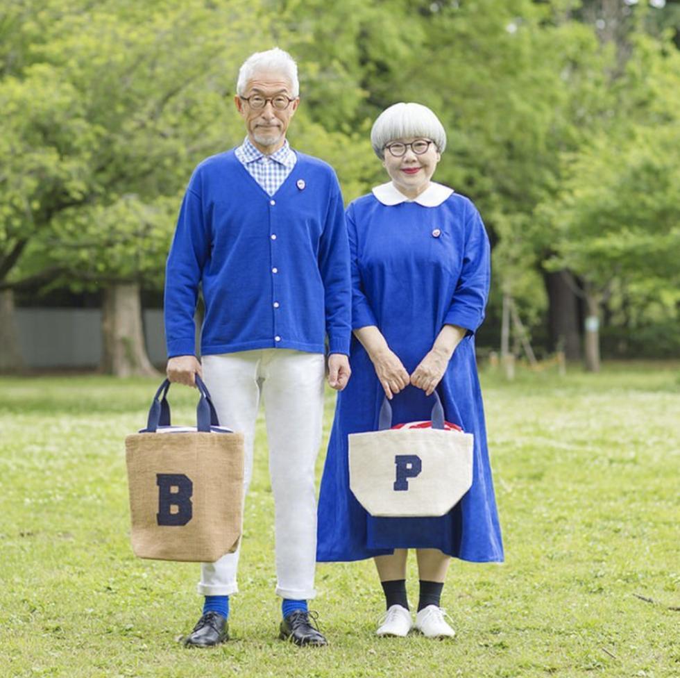 日本网红夫妇穿搭七十岁,日本bonpon夫妇穿搭
