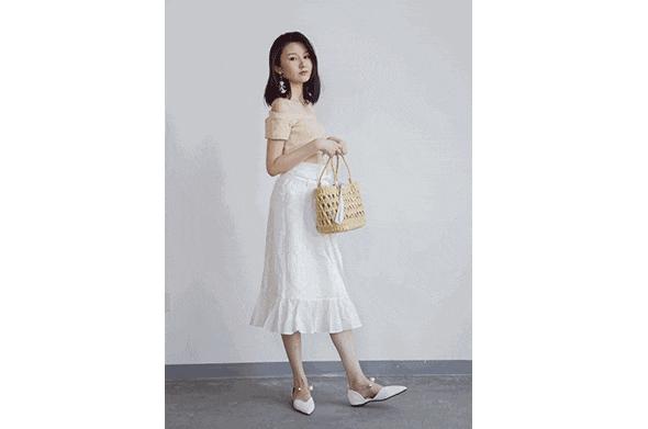 显瘦不规则长半裙,不对称半裙穿搭