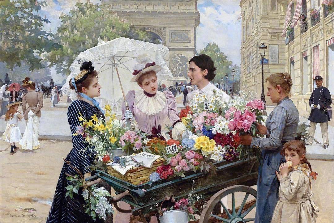 不愧是从画里走出的*男美**子，把“甜茶”P到油画中都那么搭