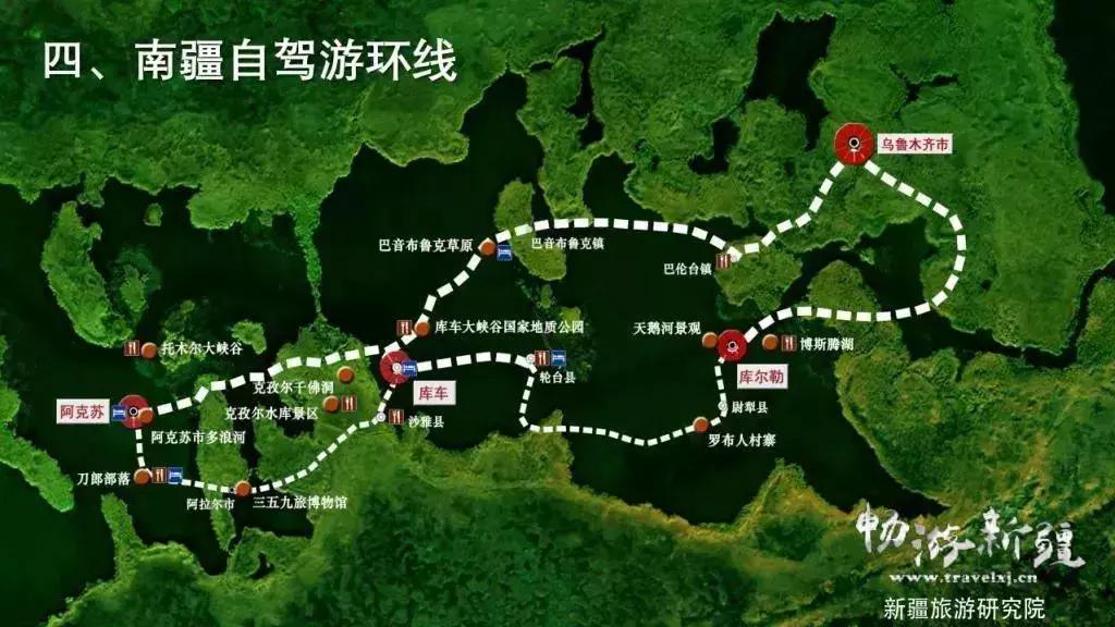 疆北自驾游线路图,全疆大环线自驾游最佳路线