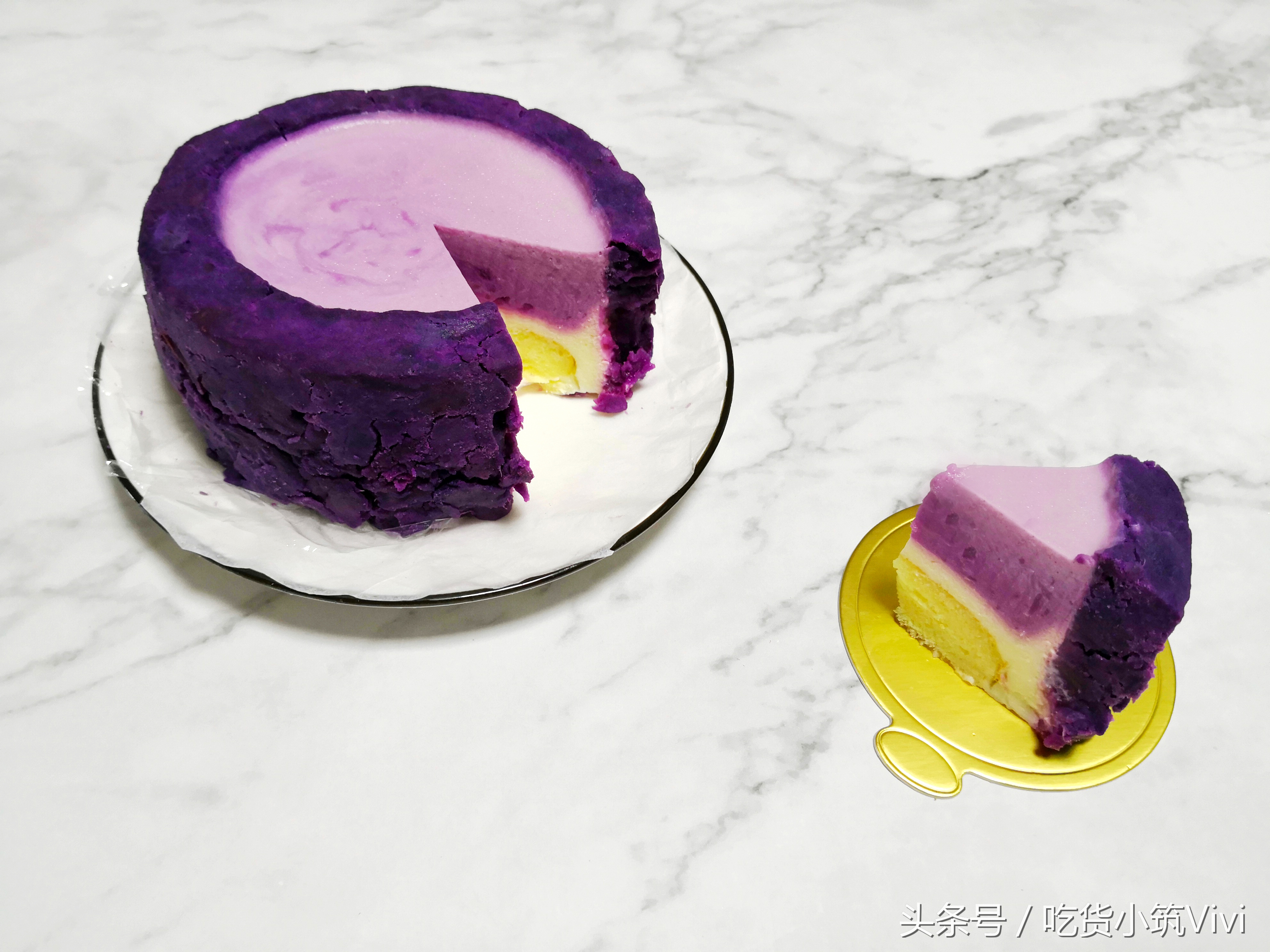 紫薯慕斯甜品,紫薯酸奶慕斯