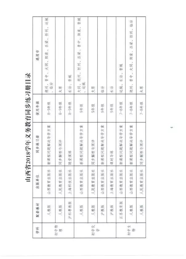 山西教育厅中小学教材,山西教育局关于人教版教材