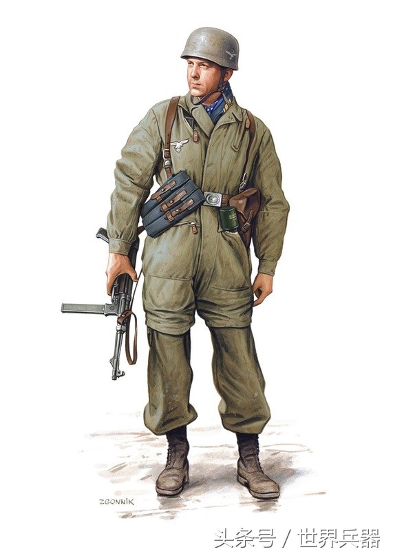 波波沙冲锋枪德军缴获版,二战德军正面图画