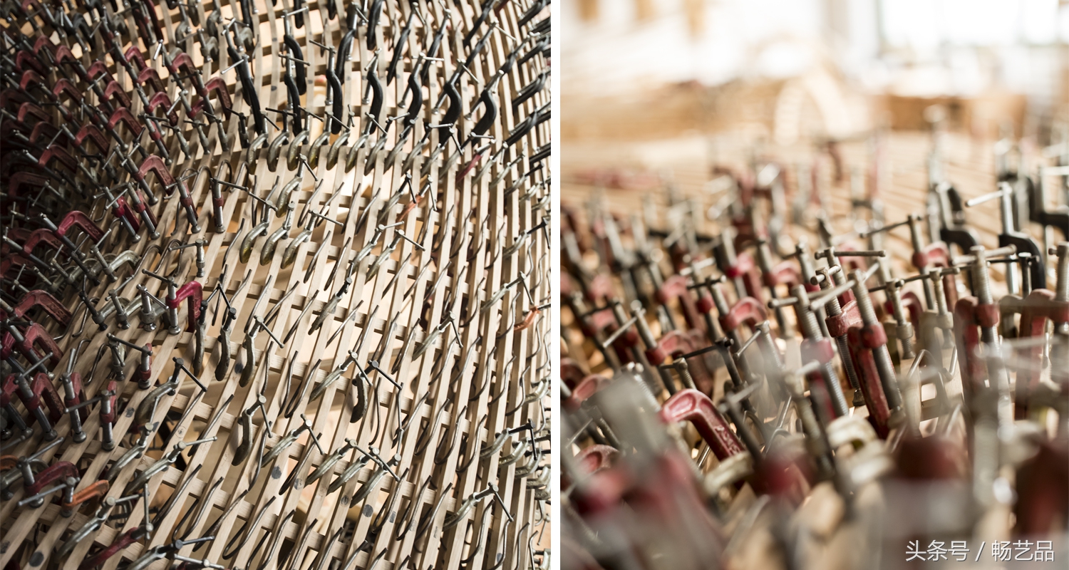 现代蒸汽弯椅制作,树干长椅制作