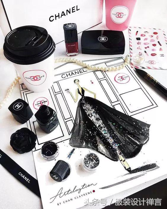 时装手绘|用指甲油画出高定时装的新加坡女插画师ChanClayrene