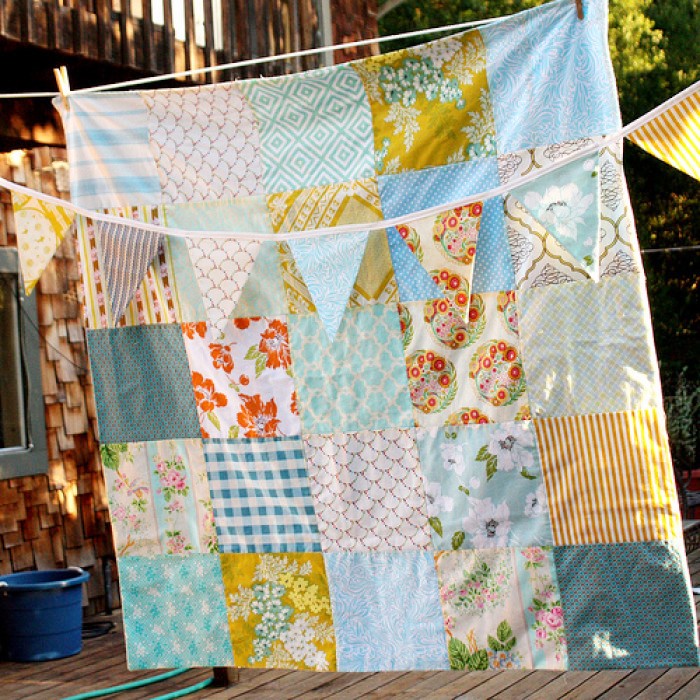 拼布方块床单制作教程,拼布床单手工制作大全