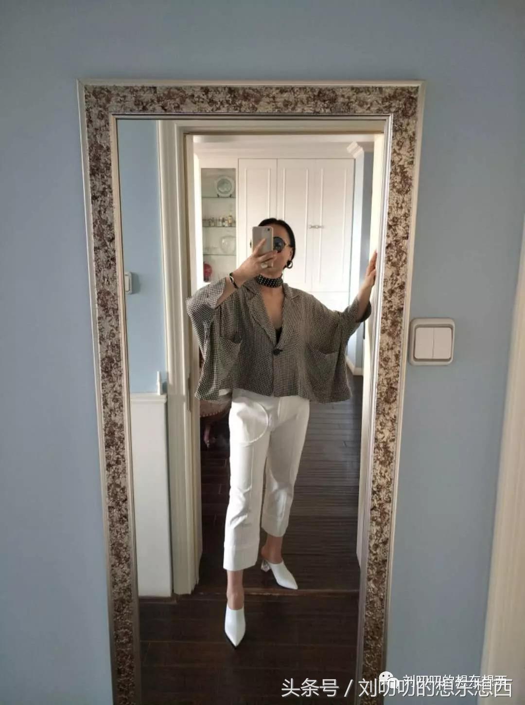 千鸟格套装现实穿搭,时尚千鸟格两件套