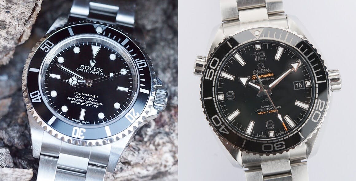 欧米茄海马和黑水鬼,欧米茄海马vs劳力士潜航者