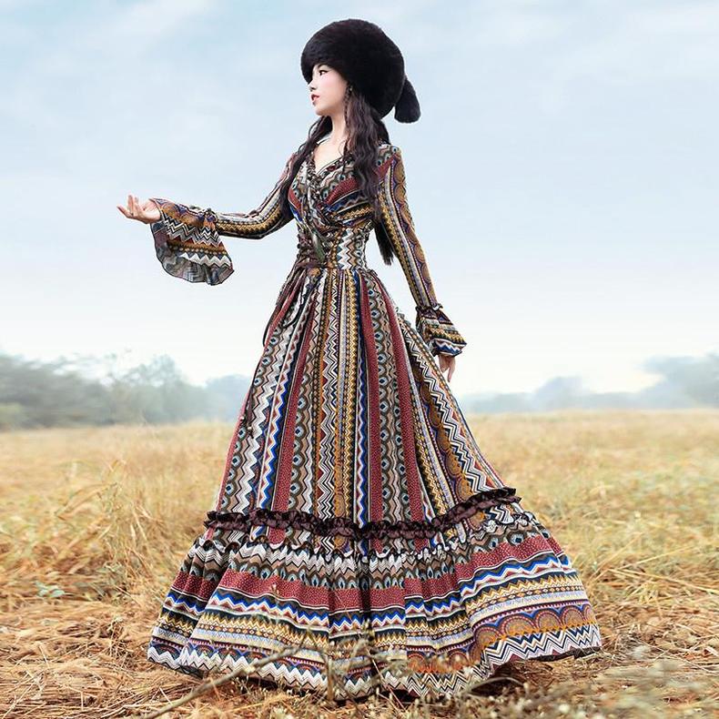 新中式复古连衣裙国风高级感,宫廷连衣裙复古宫廷风