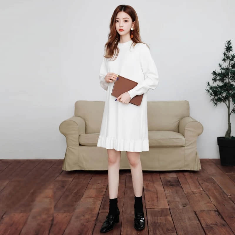时尚气质显瘦针织百搭连衣裙女,针织连衣裙让你的秋冬造型更优雅
