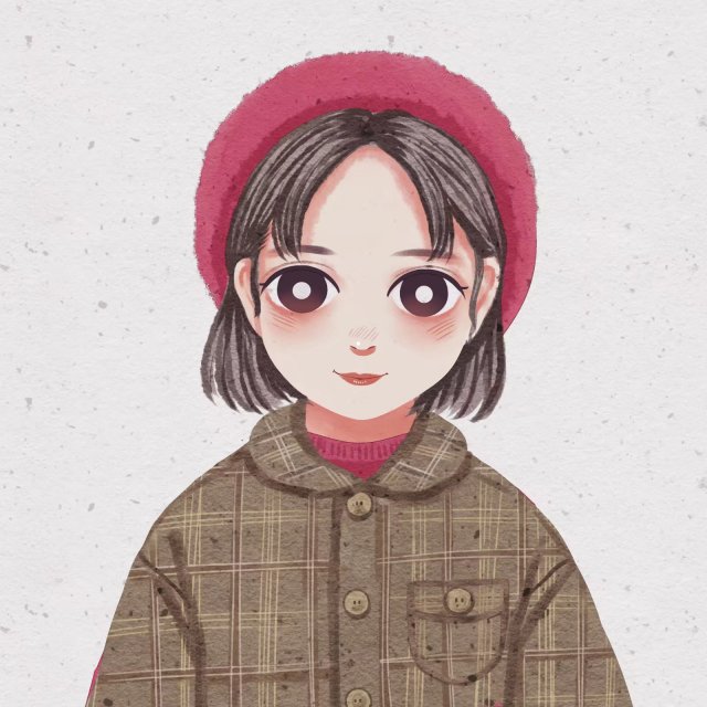 好看女生插画头像小学生,可爱插画动漫头像