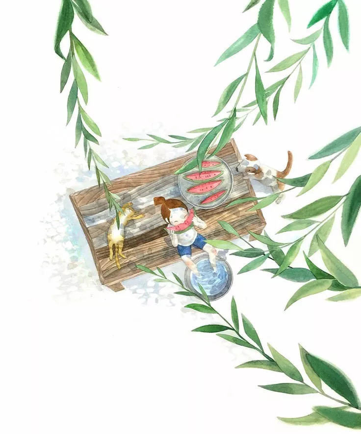 手绘妈妈和女儿的日常生活，温暖而感人