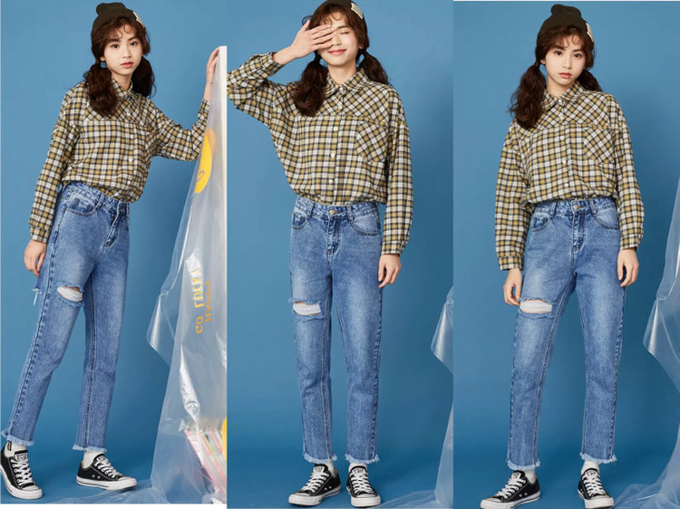 有垂直感的哈伦裤怎么搭配上衣,小个子九分哈伦裤今年最流行的