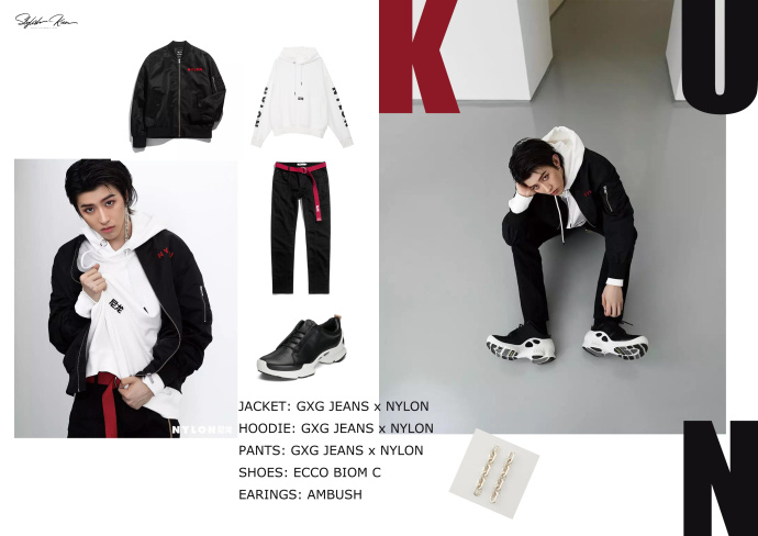 蔡徐坤nylon尼龙九月刊,蔡徐坤机场皮衣新发型