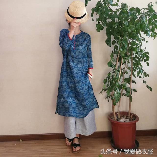 苎麻复古上衣裁剪教程,苎麻复古斜襟的裁剪及缝纫