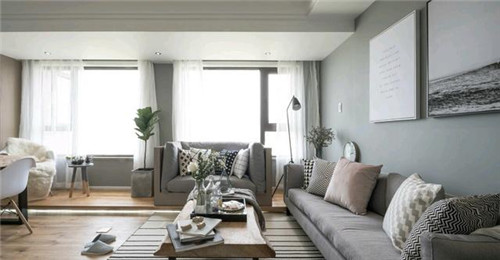 灰色墙面装修案例89㎡北欧全灰墙面设计