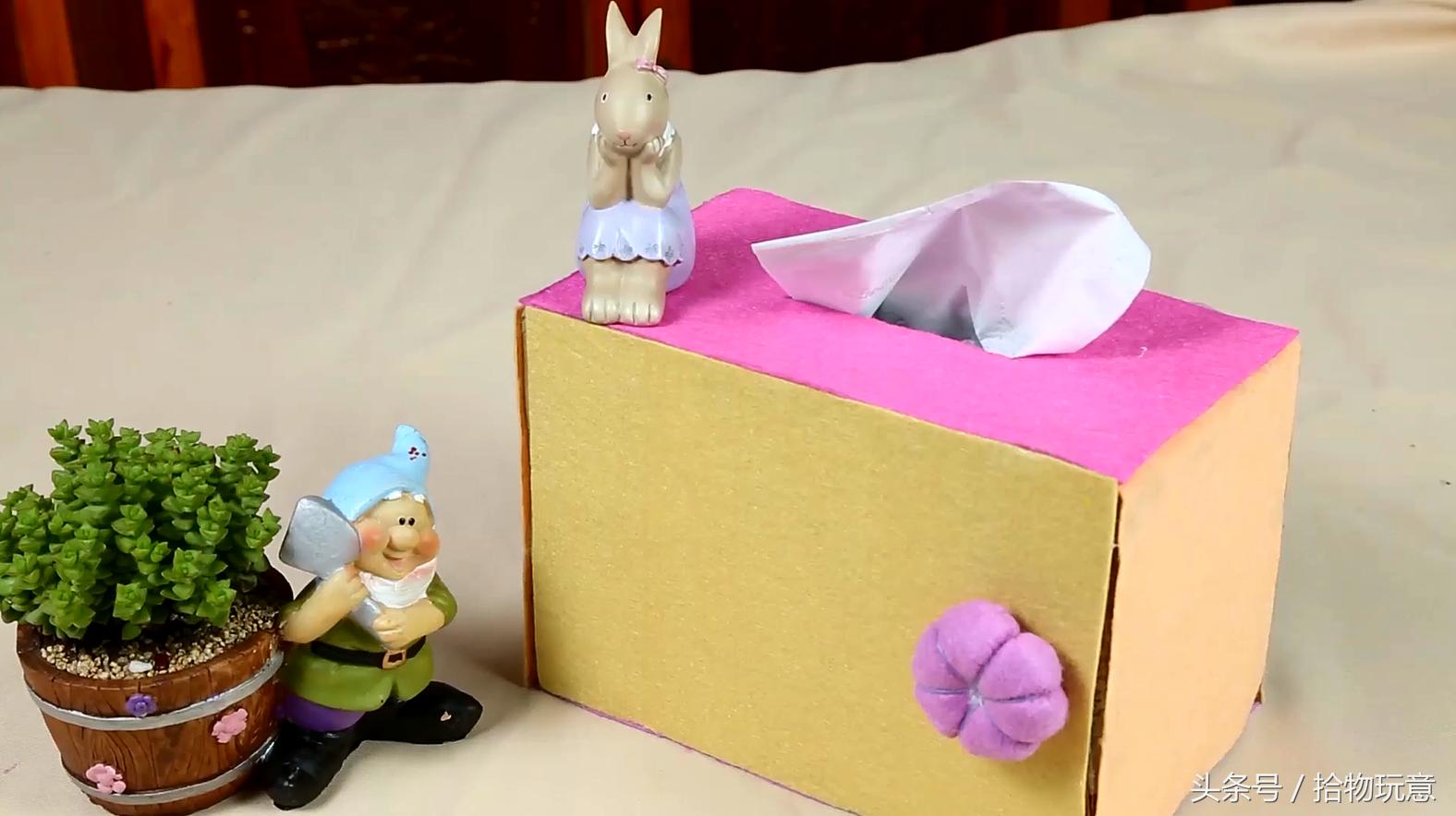 快递盒变挂式抽纸盒,快递盒变废为宝抽纸盒