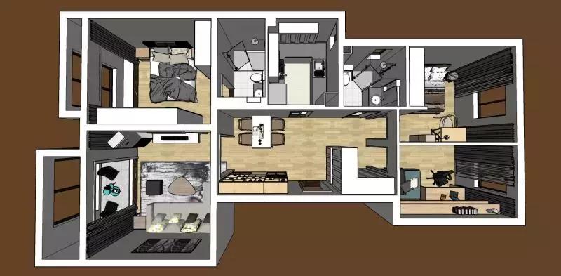 90平米h户型改三室成功案例,120二室改三室最佳户型图