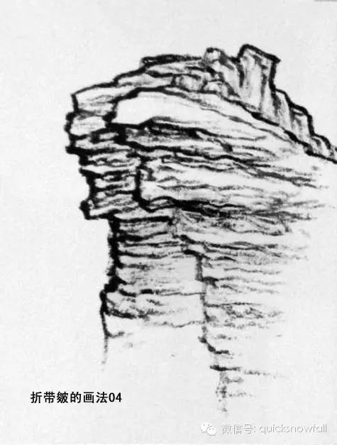 山水画斧劈皴山石画法,阿金山水画技法山石画法