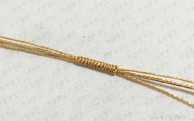 用金珠子编的项链绳,用绳子串的黄金项链