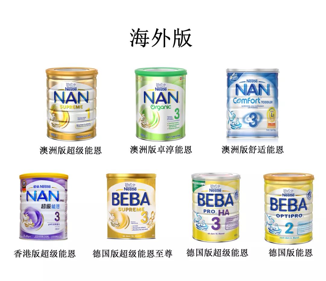 雀巢各款奶粉区别图片对比,雀巢奶粉版本最全盘点