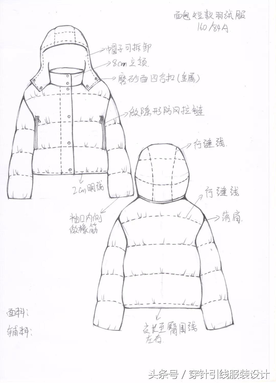 线元素服装款式图画法,流行服装手绘款式图片大全